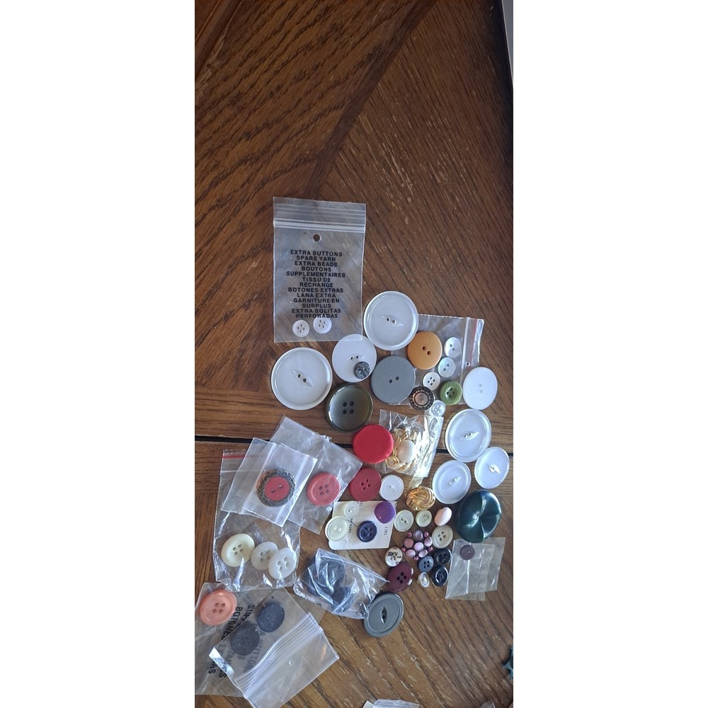 Assorted Collection Of Buttons Vintage, Gold Tone, Silver Tone, Colorful